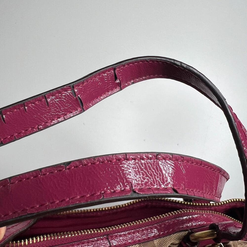 Coach F24884 Signature Stripe Python 2-Way Satche… - image 2